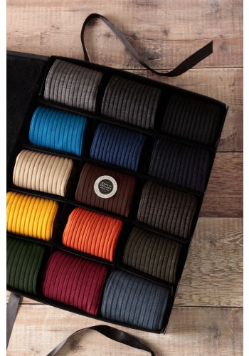 Laburnum (Long / Over the Calf) - Merino Wool Collection Gift Box - 15-Pairs - Medium