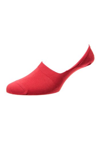 Rio Egyptian Cotton Women's Invisible Socks - Bright Red