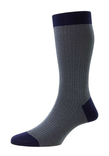 Fabian Herringbone Cotton Lisle Men's Socks