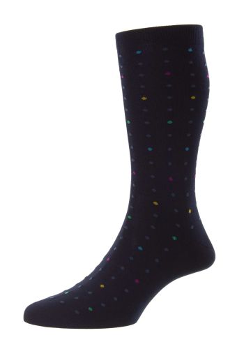 Shelford All Over Mini Spots Men's Socks - Navy - Medium
