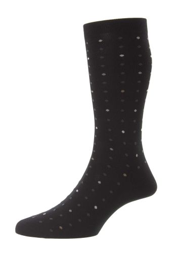 Shelford All Over Mini Spots Men's Socks - Black - Large