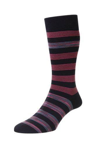 Rubra Block Stripe with Space Dye Organic Cotton Men's Socks