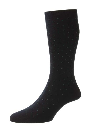 Gadsbury Motif Pin Dot Cotton Lisle Men's Socks