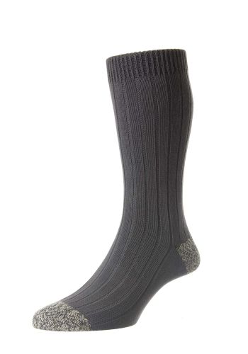 Romney Organic Cotton Men's Socks - Dark Grey - Medium