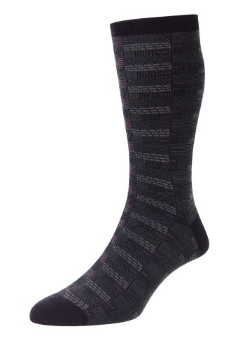 Newham Retro Box Jacquard Merino Wool Men's Socks