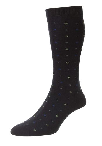 Lewisham Neat Motif Merino Wool Men's Socks