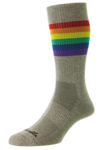 Shine Sports Luxe Rainbow Stripe Egyptian Cotton Men's Sports Socks