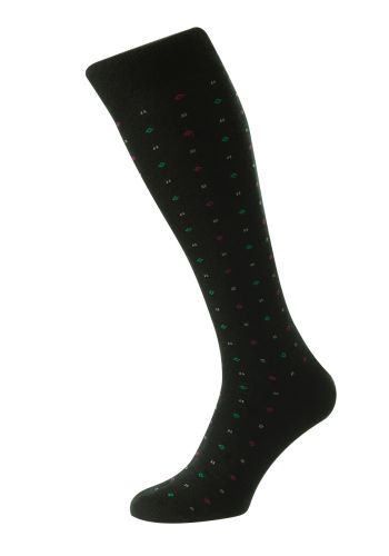 Lewisham (Long)- Neat Motif - Merino Wool - Mens&#039;s Socks