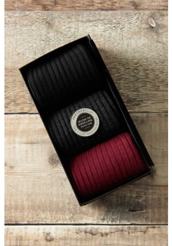 Laburnum (Long / Over the Calf) - Merino Wool - 'Choose Your Colours' Gift Box - 3-Pairs - (Size: Small)