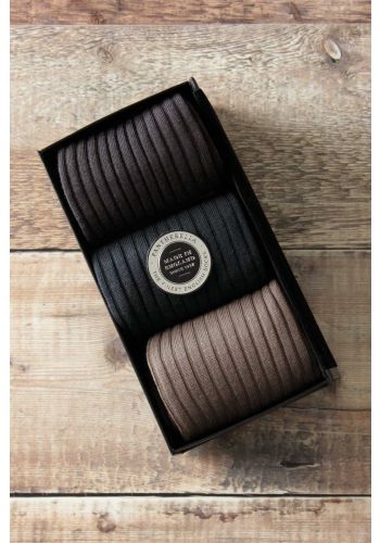 Rutherford (Long / Over the Calf) - Merino Royale - 'Choose Your Colours' Gift Box - 3-Pairs - (Size: Medium)