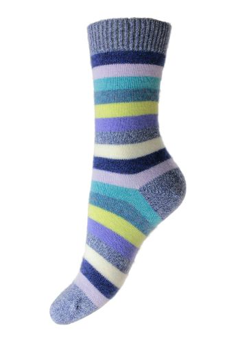 Samara 8-Colour Stripe Cashmere Women's Luxury Socks