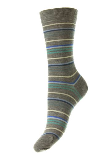Maria Multi Stripe Merino Wool Women's Socks