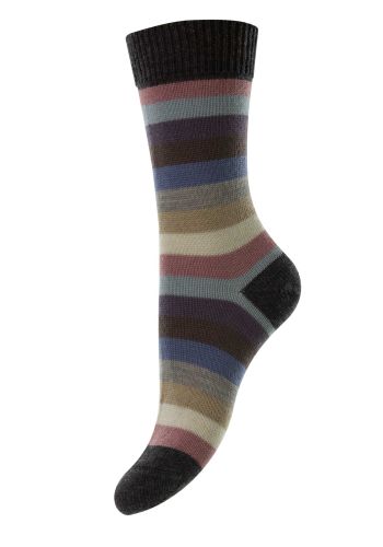 Suzannah Multi-Stripe Merino Wool Women's Socks