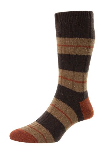 Bayfield 3-Colour Stripe Wool Men's Socks